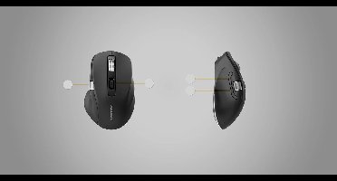 Alogic Apex Draadloze Programmeerbare Muis – Ergonomisch Ontwerp – 6400 DPI – Tot 104 Uur Batterijduur - Zwart