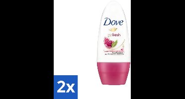 2 x Dove - Deodorant - Roll-on Go Fresh Granaatappel - Frisse geur - 50 ml - Dove Go Fresh - Granaatappel - Roll-on Deodorant - Anti-transpirant - Fruitige Geur