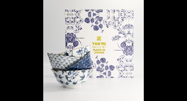 Tokyo Design Studio - Flora Japonica Tayo Bowl Set 4pcs 14.8x7cm 500ml