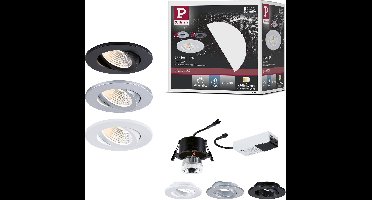 LED-inbouwlamp White Select Viona Enkele lamp IP65 rond 85mm 25° 6W 520lm 230V 2700 - 4000K Zwart mat, Wit mat, Chroom mat