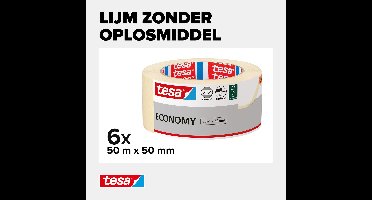 tesa afplaktape Universal schilderstape beige voor bijna alle ondergronden – afplakband 6x50m x 50mm