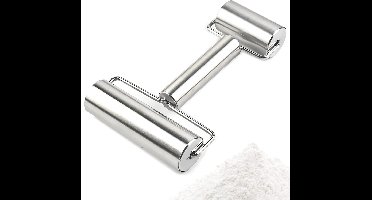 Taart en pizza roller – zilver – 21165cm – 1 stuk – gladde anti-aanbak roestvrijstalen deegroller, tijdbesparende pizza deegroller, geschikt voor thuiskeuken bakken en koken, H-vormige deegroller