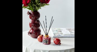 Kamergeur diffuser granaatappel geurstokjes glas 75ml