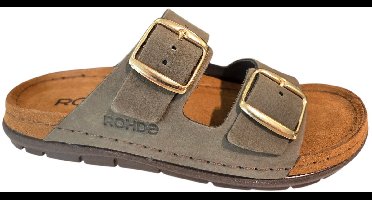Rohde 5865 61 Slippers Olijf Groen Leer Dames - Groen - 40