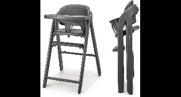 Kinderkraft TINO 3-in-1 Kinderstoel - kinderstoel voor peuters en stoel voor volwassenen - vanaf 6 maanden tot 110 kg - verstelling van zitting en voetensteun - 5-punts veiligheidsgordel - eenvoudig inklapbaar - Grijs