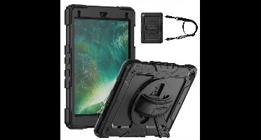 Accezz Tablet Hoes - Geschikt voor Apple iPad 6e / 5e generatie (2017/2018) 9.7 inch - Backcover Shoulder Strap - Zwart