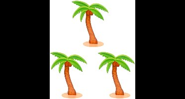 CHAKS - 3 houten palmboomdecoraties 9 cm voor Hawaïfeest