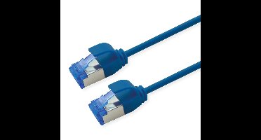 ROLINE Patchkabel Kat.6A (Class EA) S/FTP (PiMF) , LSOH, PoE, blauw, 2 m