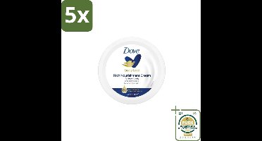 5 x Dove – Bodycrème – Rich Nourishment – 75 ml - Grootverpakking - Bodycrème - Hydratatie - Droge Huid - Voedende Crème - DeepCare Complex