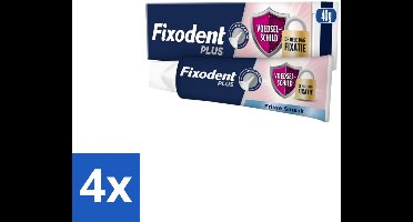 4 x Fixodent Kleefpasta Plus 40 gr - Kleefpasta Kunstgebit - Voedselbarrière Kunstgebit - Frisse Muntsmaak Kunstgebit - Fixatie Kunstgebit - Kunstgebit Bescherming