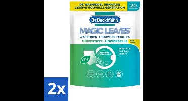 2 x Dr. Beckmann - Magic Leaves Universeel - Wasstrips - Witte en Gekleurde Was - 20 Wasbeurten - Wasstrips - Wasmiddel - Wasverzachter - Ecologisch Wassen - Milieuvriendelijk