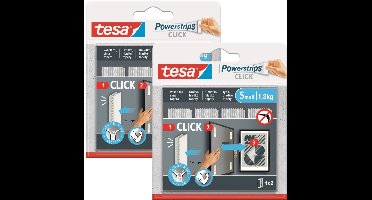 Tesa Powerstrips Click - Zelfklevende Klittenband - 4 Paar - Maat S