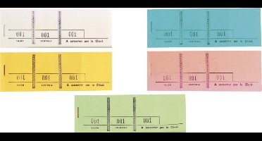 Exacompta 50x 3-luik gekleurde nummerblokjes met 100 blad - 4,8x15cm - Geassorteerd - 96499E