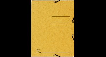 Exacompta 25x Bedrukte Elastomappen met klep - glanskarton 355g/m2 - A4 - Geel - 55409E