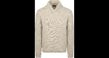 Suitable Trui Shawl Tweed Eco Wool Ecru - Maat M - Heren - Pullover
