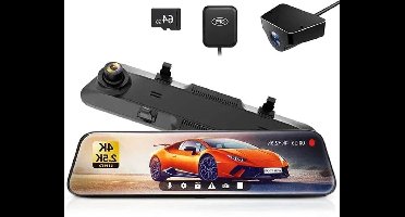 Dashcam Spiegel - Dashcam voor Auto – 12" - Touchscreen – 2.5K Achtercamera – GPS – Nachtzicht – Parkeermodus – WDR – 170° Groothoek
