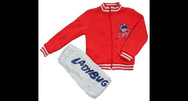Miraculous Ladybug Set - Joggingpak - Trainingspak - 2-delig - rood/grijs - maat 110/116 (6 jaar)