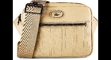 LACOSTE schoudertas Nomogramme Reporter Bag Viennois Lichtbruin