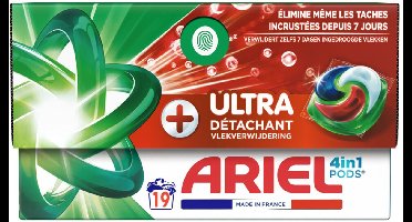 Ariel 4in1 Wasmiddel Pods Ultra Vlekverwijderaar - 19 stuks