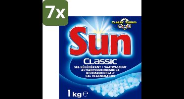 7 x Sun Classic - Vaatwaszout - Klassiek Systeem - 1 kg - Vaatwaszout - Kalkaanslag Voorkomen - Vaatwasser Onderhoud - Waterhardheid - Klassiek Systeem
