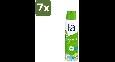 7 x Fa Deodorant Spray Lime Squeeze 150 ml - Deospray Citroen - Citroengeur - Frisheid - Lichaamsgeur - Geur
