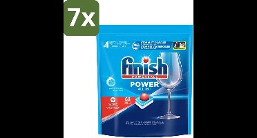7 x Finish Powerball - Power All in 1 - Vaatwastabletten - Reiniging & Glans - 68 Tabletten - Vaatwastabletten - Vaat Reinigen - Vlekverwijderaar - Vaatwasmiddel - Krachtige Vaatwasmiddel