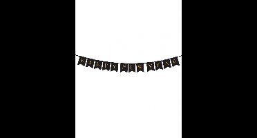 PartyDeco - Banner Happy New Year Black gold