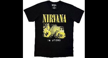 Nirvana - In Utero Band Photo Heren Tshirt - XL - Zwart