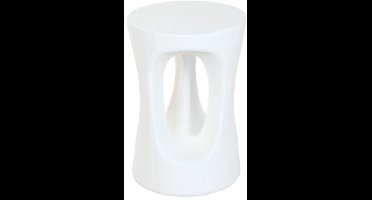 Item Int. Bijzettafel - wit - kunststeen - 35 x 51 cm - moderne zijtafel met open zijden