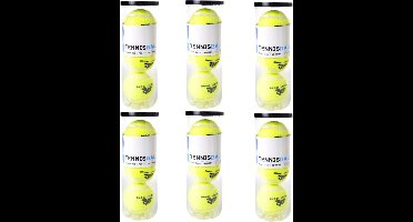 Engelhart Tennisballen - 18x stuks - in koker - Buitenspeelgoed - Tennissen - geel - sport