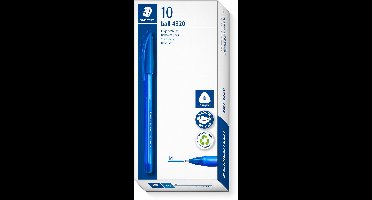 STAEDTLER ball 4320 - Driekantige balpen - Blauw - Medium - Doos met 10 stuks