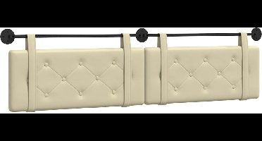 vidaXL - Hangend - hoofdbord - Crème - Kunstleer