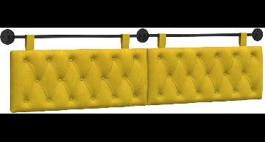 vidaXL - Hangend - hoofdbord - Geel - Fluweel