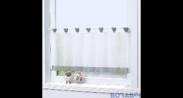 Bistrogordijn - Transparant - Voile - Met lussen