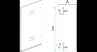 Less inloopdouche rechts 1200 x 2000 x 8 mm nano spiegelrook- naar helder glas/mat zwart