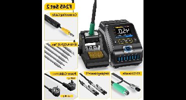 Soldeerstation - Soldeerbout - Soldeertin - Solder - Digitaal Soldeerstation - 200W - DWS 200 - met F245 Handgreep en 6 Tips – Professioneel Rework Station voor Precisiewerk