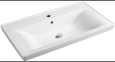 Aqualine Keramiek - Wastafel Sava 80x46 cm, met 1 kraangat, wit 2080