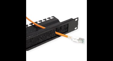 ROLINE 19-inch kabeldoorvoer, met borstelstrook 1U zwart