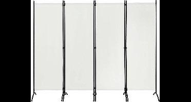 warraich-4-delig opklapbaar privacyscherm 224x181 cm - stijlvolle ruimtescheiding voor binnen en buiten-Crème