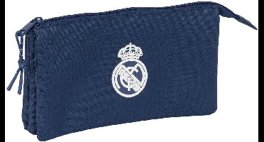 Pennenetui met 3 vakken Real Madrid C.F. Marineblauw 22 x 12 x 3 cm