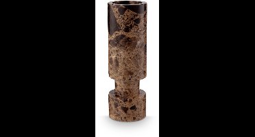 vtwonen Kandelaar - Kaarsenhouder van Marmer - Bruin - 6.5x20cm