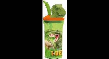 Beker met Rietje Stor T-Rex Groen