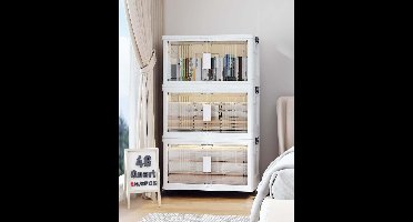 Opbergdozen - Opbergdozen met deksel - Opbergbox - Opbergkast - Opvouwbaar - Opbergkasten met deuren - Stapelbare Opbergdoos - Breedte 70.5 cm – 5 lagen - Opbergen - Organizer - Opruimen - Keuken - Badkamer - Woonkamer - Slaapkamer