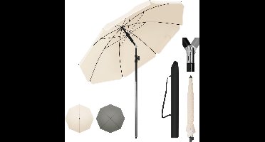 Lexium Strandparasol met grondboor - Zomeraccessoire - Parasolhouder strand - Zonbescherming - Windbestendige parasol - Stranddag - UV werende parasol - Parasol met draaimechanisme - Vakantie aan zee - Schaduw op het strand - Draaibare grondpen - Par