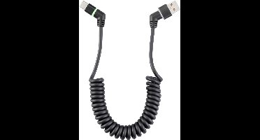 Renkforce RF-6713690 USB-kabel USB 2.0 USB-A stekker, USB-C stekker 1.50 m Zwart Connectoren 360° draaibaar, Spiraalkab