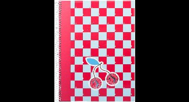 Kangaro collegeblok B'LOG CHERRY DISCO - formaat A4 - met lijn - met blokmotief - 5 stuks