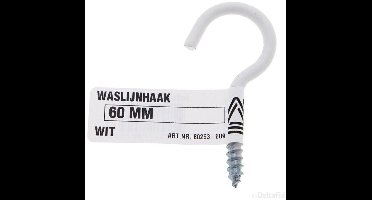 Deltafix waslijnhaak wit 60 mm 1 st.
