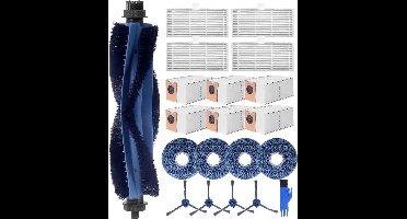 20-delige accessoireset voor Eufy Omni C20, reserveonderdelenset voor eufy Omni C20, 1 hoofdborstel, 4 filters, 4 zijborstels, 4 doeken, 6 stofzakken, 1 kleine reinigingsborstel