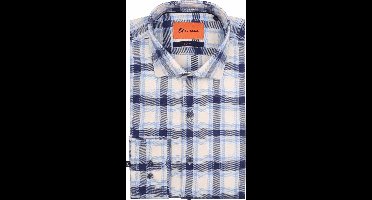 Suitable Overhemd Widespread Flanel Ruiten Blauw - Maat 39 - Heren - Casual Shirt
