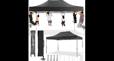 Vouwpaviljoen – Partytent – Vouwtent – Schaduwdoek – Tuinkamer – 3 X 4,5 Meter – Waterdicht 420D Oxford - Zwart